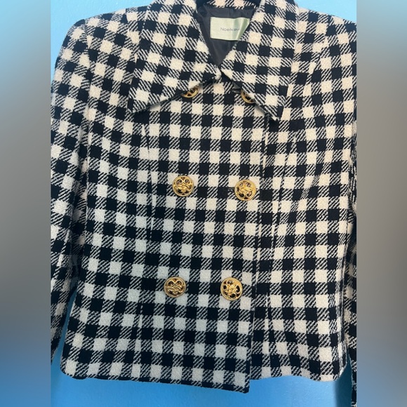 Tweed Plaid Cropped Suit Blazer & Slit Skirt Set - Picture 8 of 8